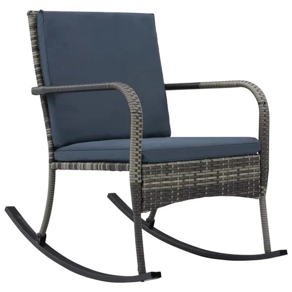 Chaise à bascule de jardin Résine tressée Anthracite