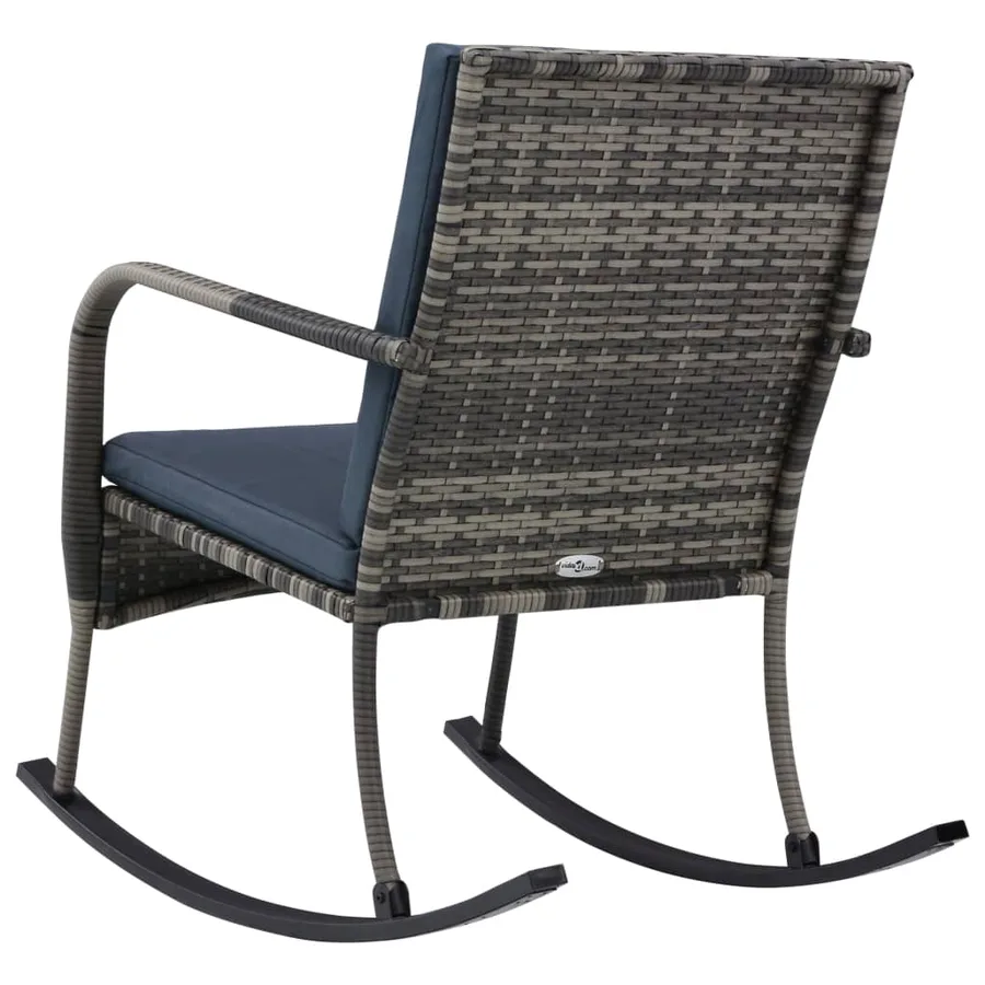 Chaise à bascule de jardin Résine tressée Anthracite - 4