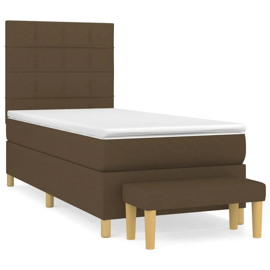 Sommier à lattes de lit avec matelas Marron foncé 90x190 cm - 2