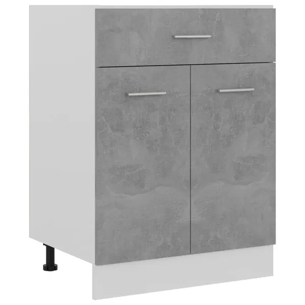 Armoire de plancher à tiroir Gris béton Bois d’ingénierie