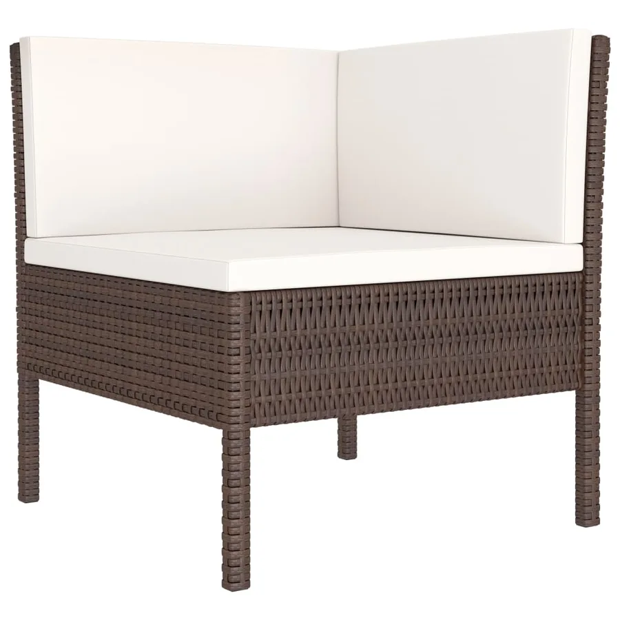 Salon de jardin 6 pcs avec coussins Résine tressée Marron - 5