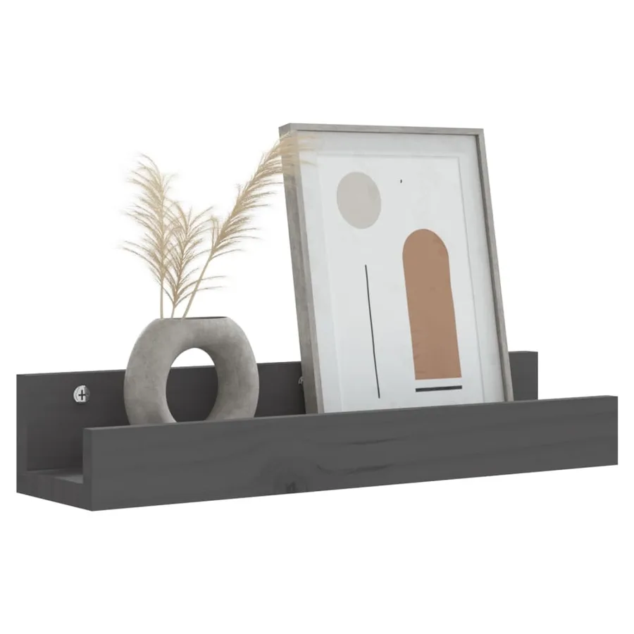 Étagères murales 2 pcs Gris 50x12x9 cm Bois de pin massif - 7
