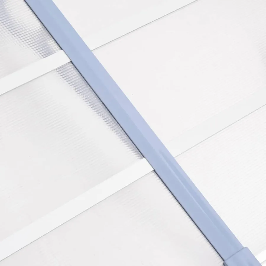 Auvent de porte Gris et transparent 396x90 cm Polycarbonate - 5