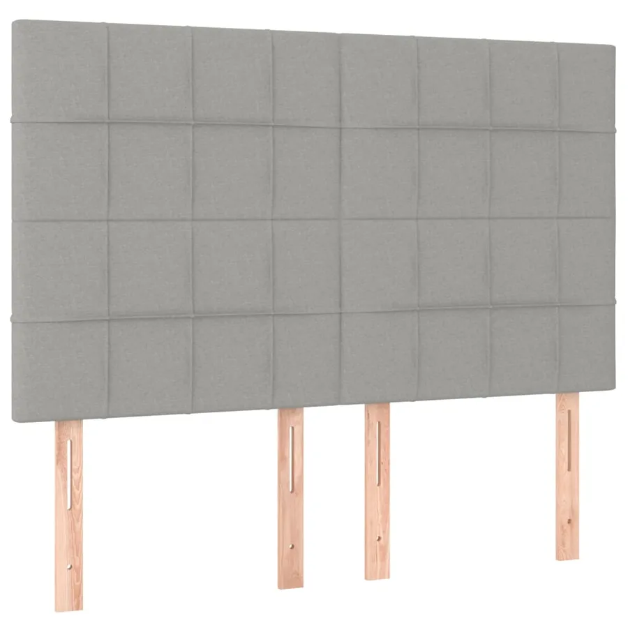 Sommier à lattes de lit avec matelas Gris clair 140x200cm Tissu - 5