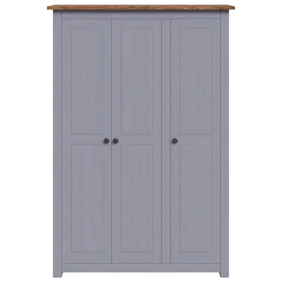Garde-robe 3 portes Gris 118x50x171,5 cm Pin Assortiment Panama - 5
