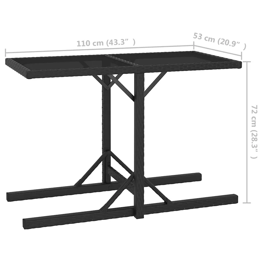 Ensemble à manger de jardin 3 pcs Noir - 13