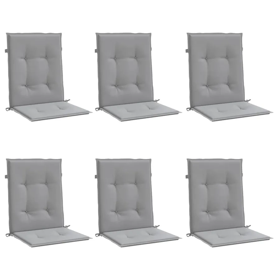 Coussins de chaise de jardin à dossier bas lot de 6 gris - 3