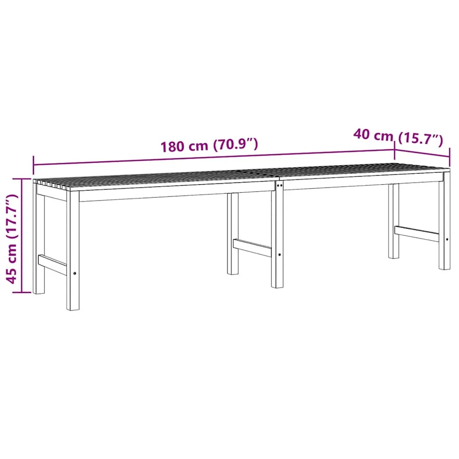Banc de jardin 180 cm bois de teck solide - 8