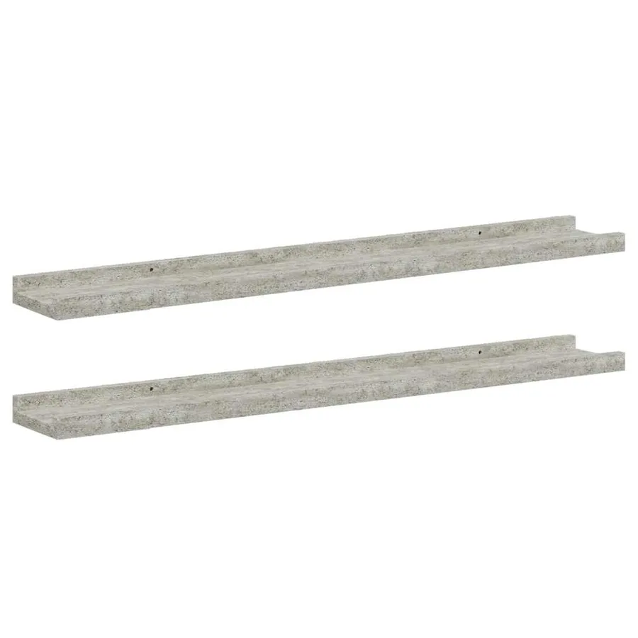 Étagères murales 2 pcs Gris béton 80x9x3 cm - 2