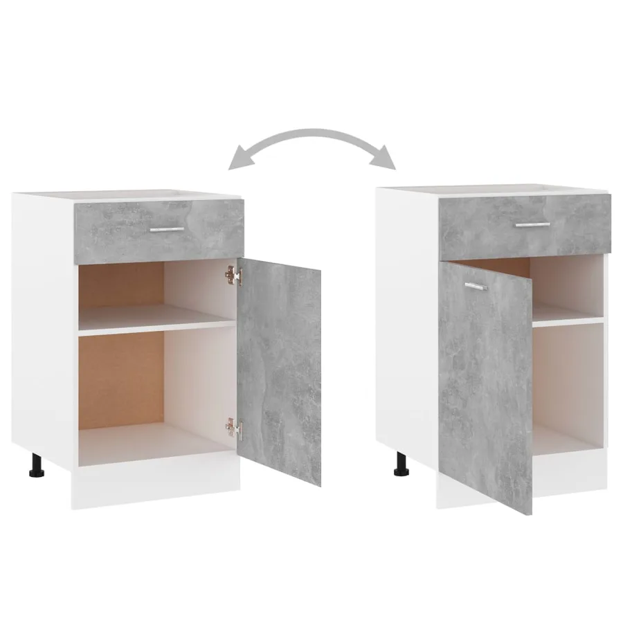 Armoire à tiroirs "Lyon" Gris béton 50 x 46 x 81,5 cm Bois d'ingénierie - 6