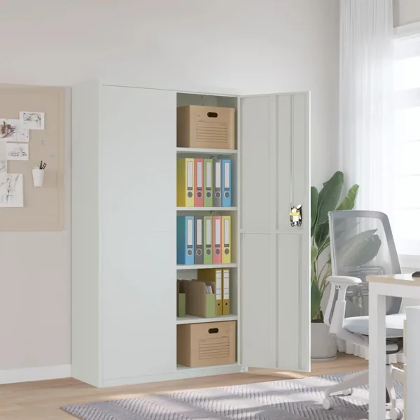 Classeur gris clair 105x40x180 cm acier