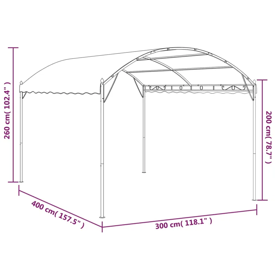 Auvent de parasol 3 x 4 m Anthracite - 6