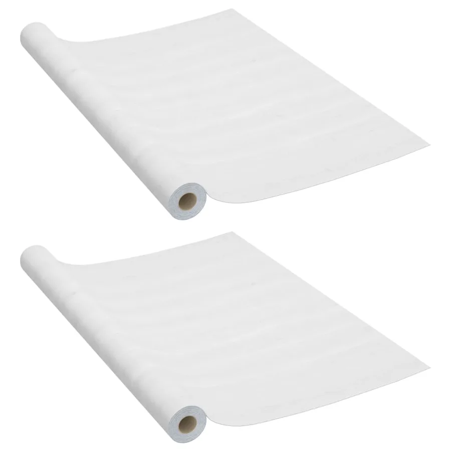 Films autoadhésifs pour meubles 2 pcs Bois blanc 500x90 cm PVC - 2