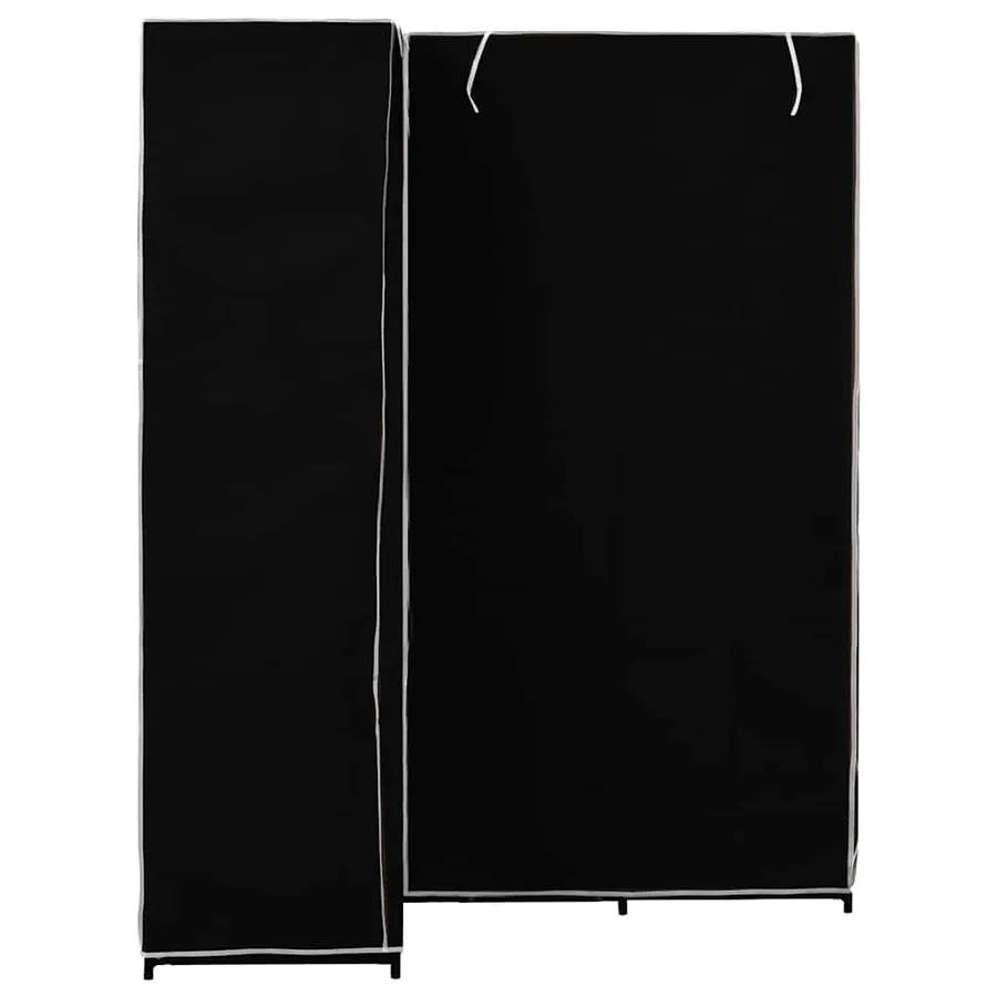 Garde-robe d'angle Noir 130x87x169 cm - 3