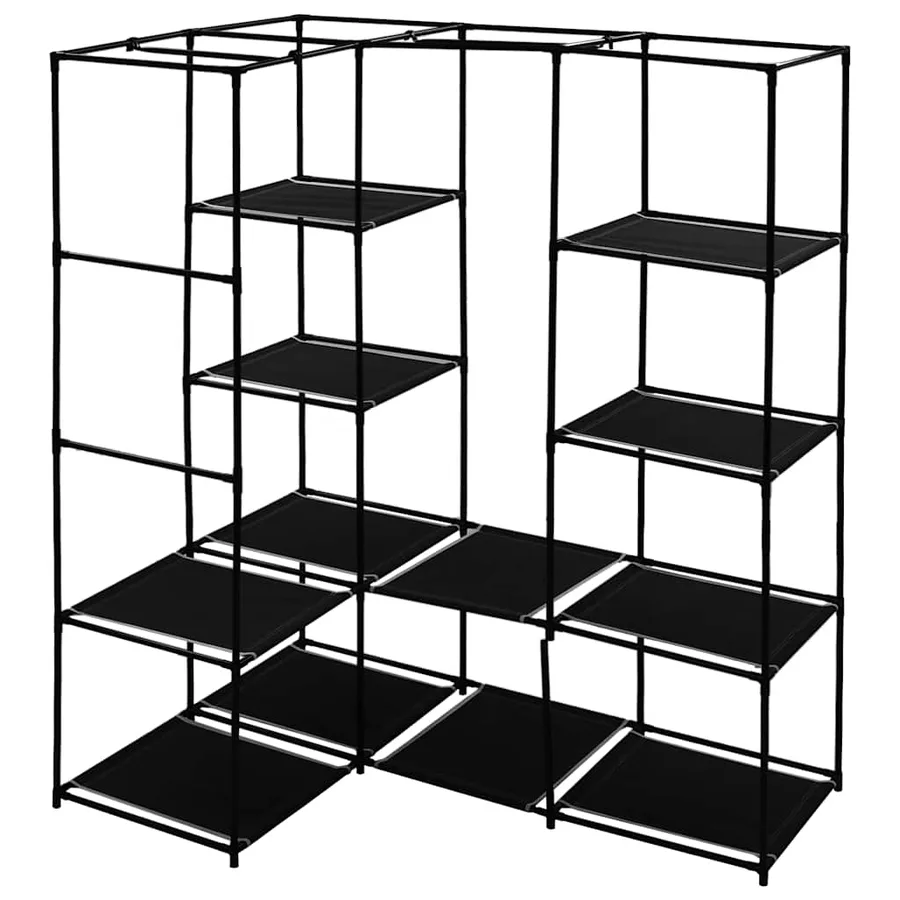 Garde-robe d'angle Noir 130x87x169 cm - 4