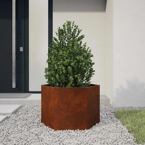 Jardinière Rouillé 60x60x45 cm Acier corten