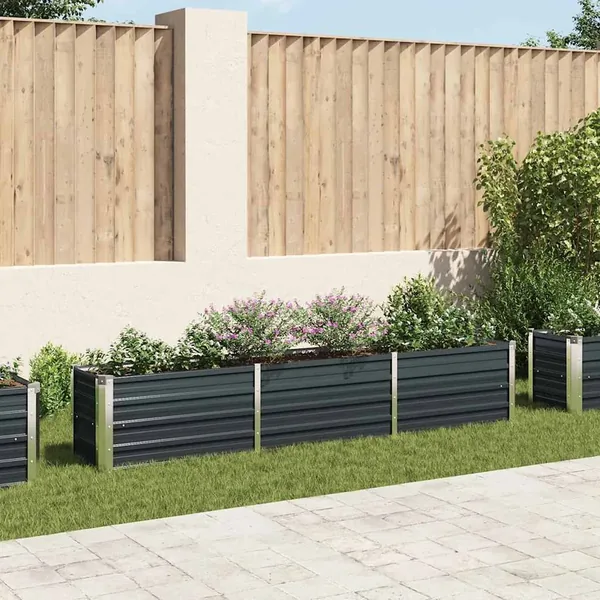 Lit surélevé de jardin Acier galvanisé 240x40x45 cm Anthracite