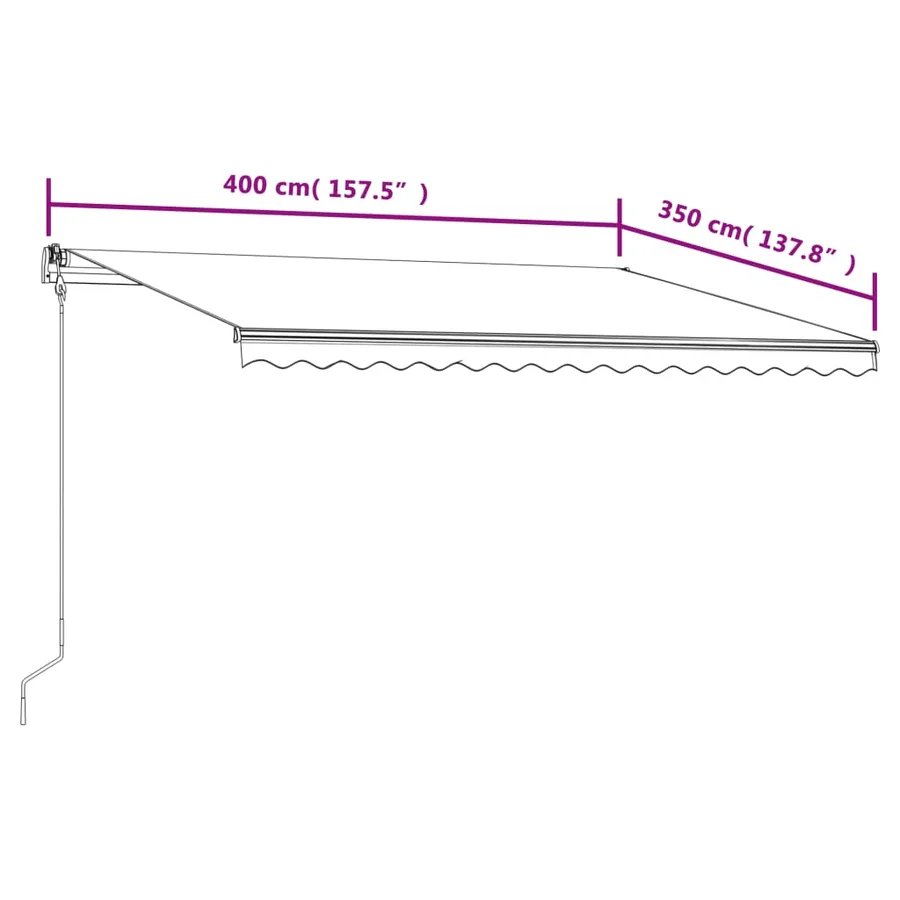 Auvent rétractable automatique 400x350 cm Crème - 9