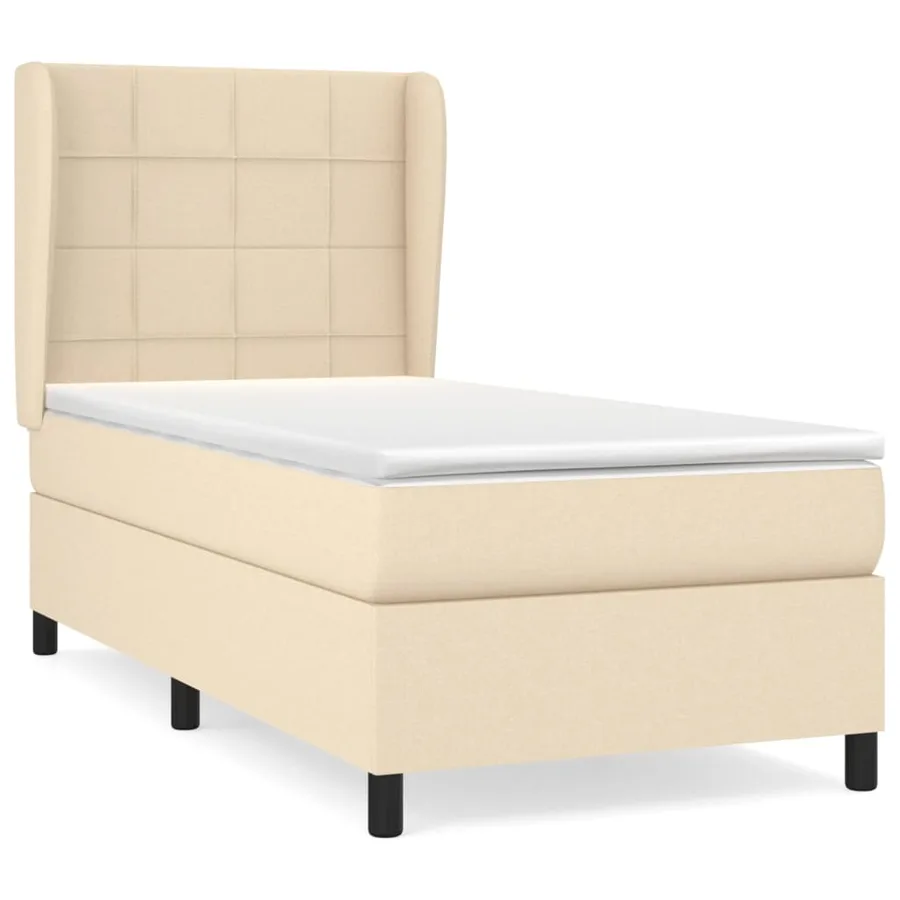 Sommier à lattes de lit avec matelas Crème 80x200 cm Tissu - 2