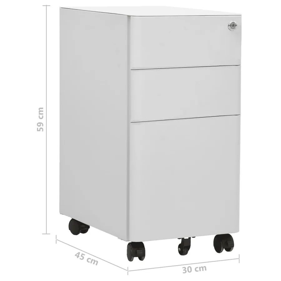 Classeur mobile Gris clair 30x45x59 cm Acier - 12