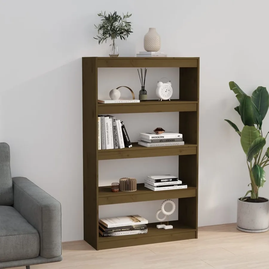 Bibliothèque/Séparateur de pièce Marron miel 80x30x135,5 cm Pin - 3