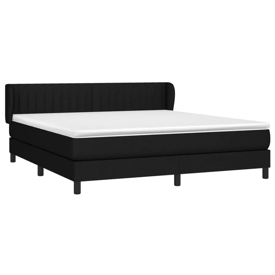 Sommier à lattes de lit avec matelas Noir 180x200 cm Tissu - 3