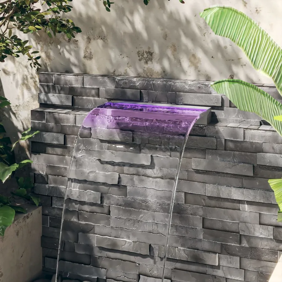 Déversoir pour cascade avec LED RVB Inox 60 cm