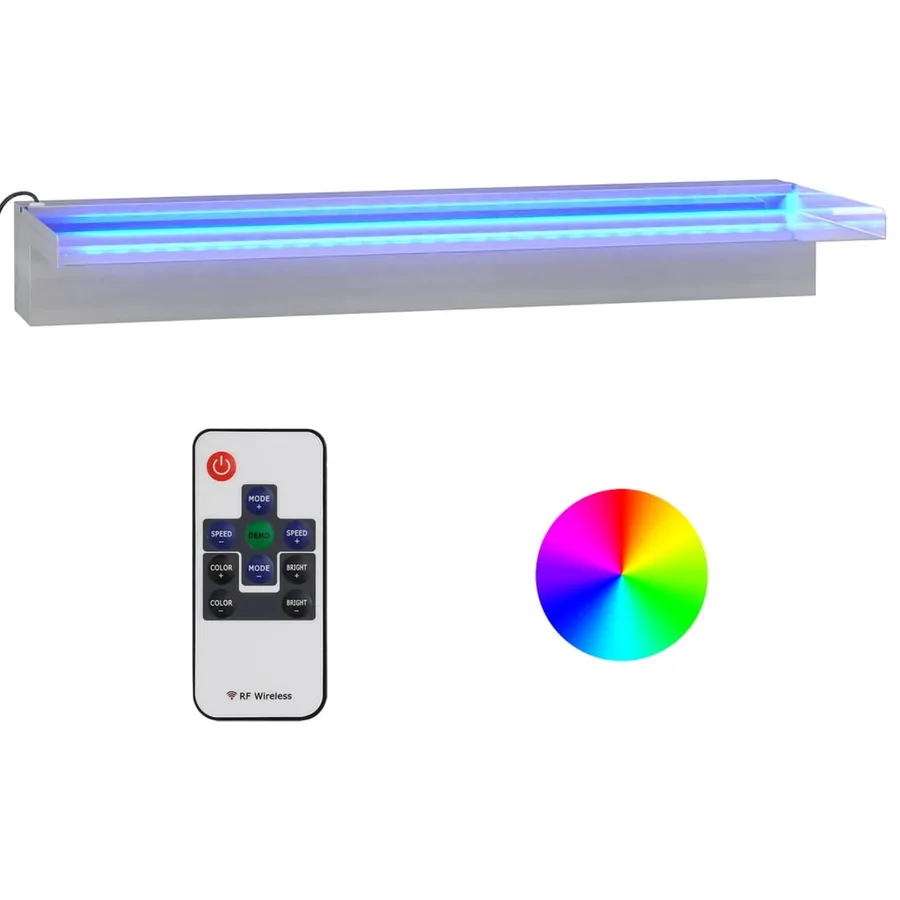 Déversoir pour cascade avec LED RVB Inox 60 cm - 2