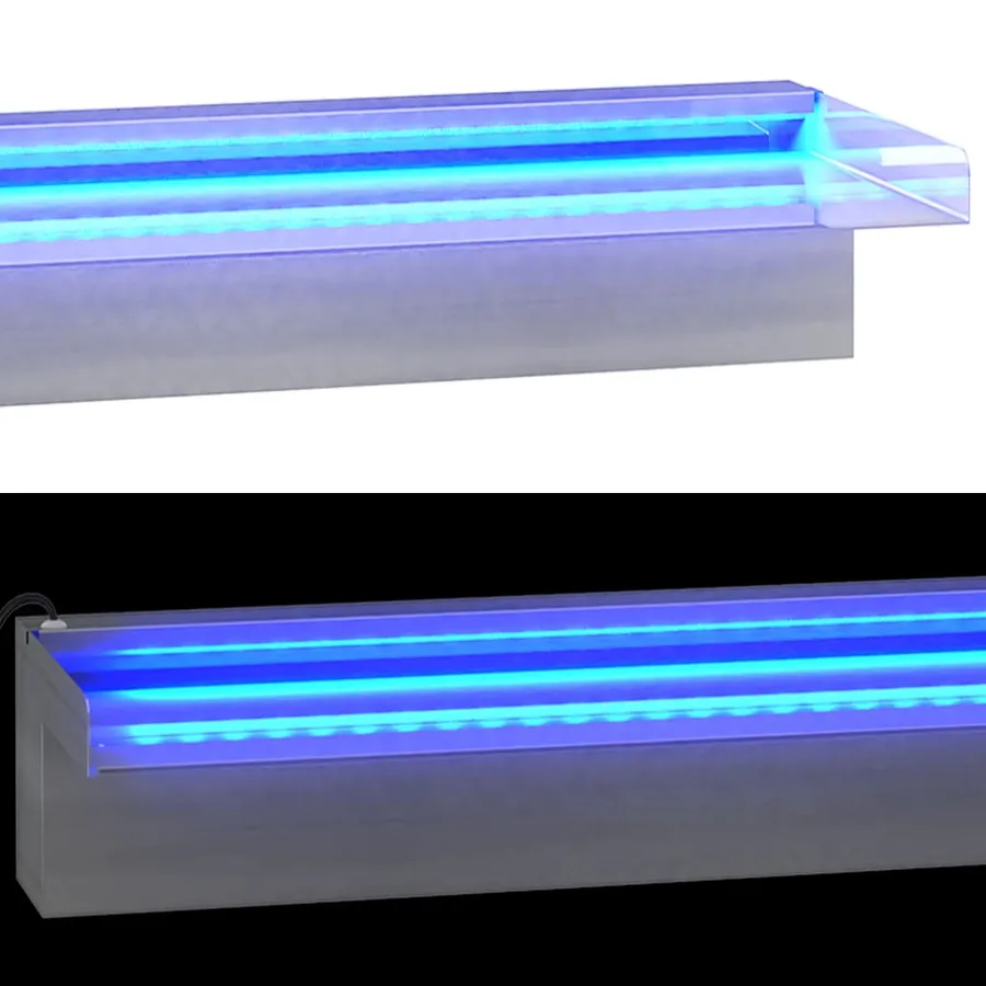 Déversoir pour cascade avec LED RVB Inox 60 cm - 7