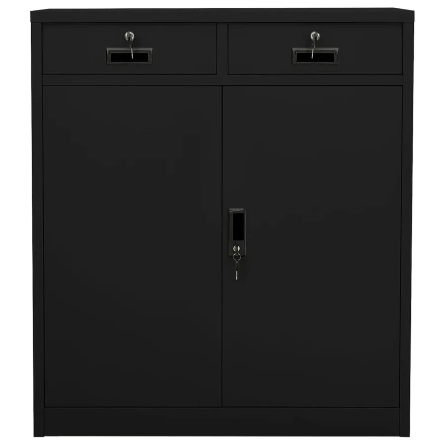 Armoire de bureau Noir 90x40x102 cm Acier - 2