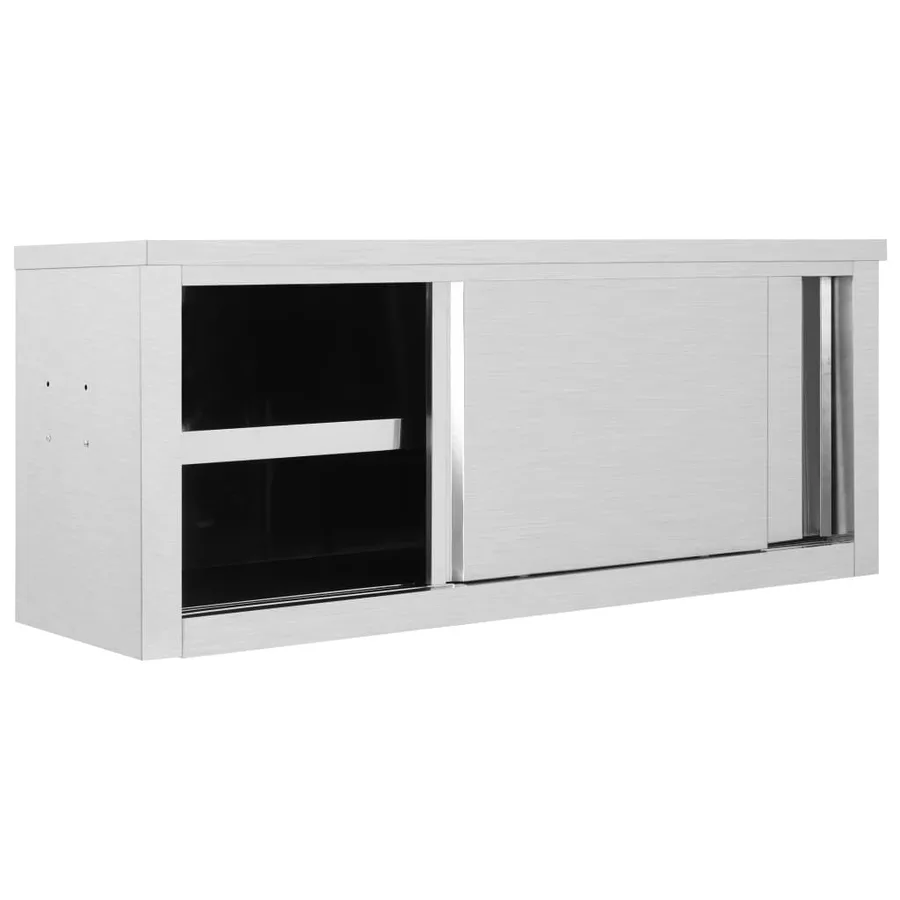 Armoire de cuisine avec portes coulissantes 120x40x50 cm Inox - 2