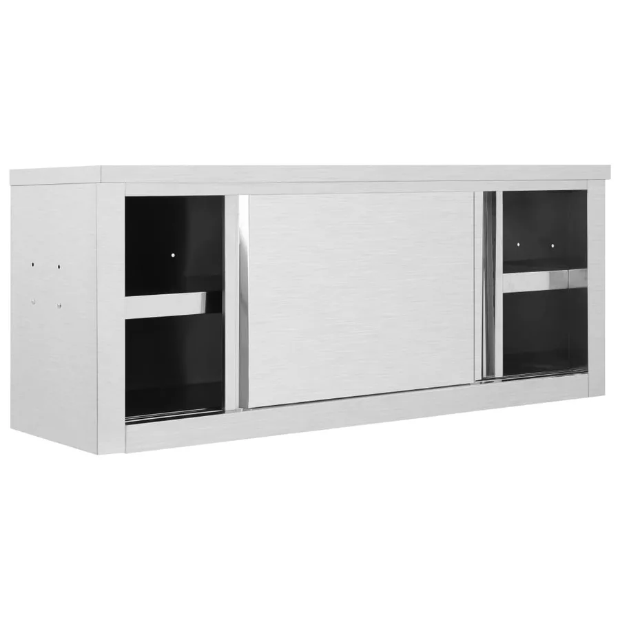 Armoire de cuisine avec portes coulissantes 120x40x50 cm Inox - 4