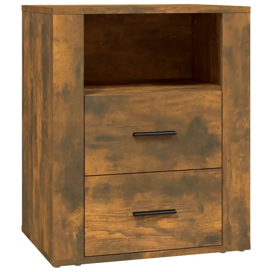 Table de chevet Chêne fumé 50x36x60 cm Bois d'ingénierie - 2