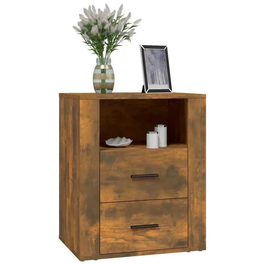 Table de chevet Chêne fumé 50x36x60 cm Bois d'ingénierie - 4