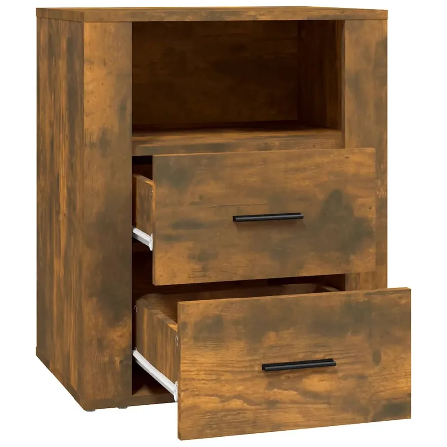 Table de chevet Chêne fumé 50x36x60 cm Bois d'ingénierie - 7