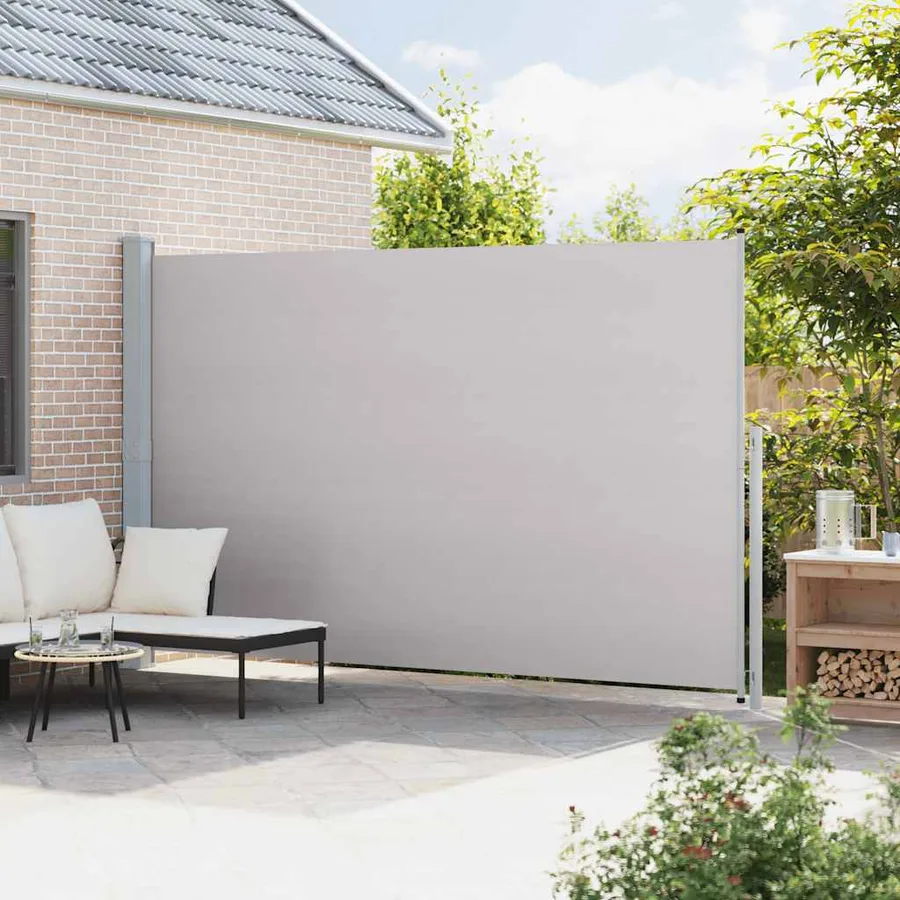 Auvent latéral rétractable de patio 220x500 cm Gris - 3