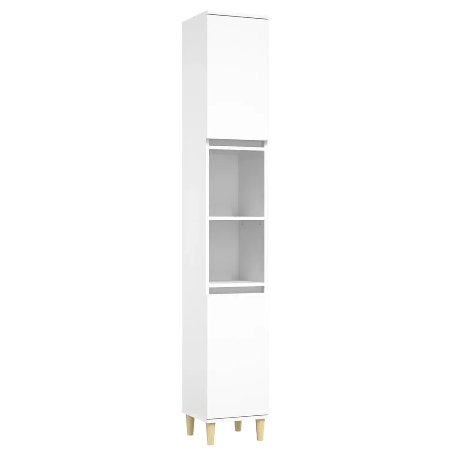 Ensemble de meubles salle de bain 3 pcs blanc bois d'ingénierie - 5