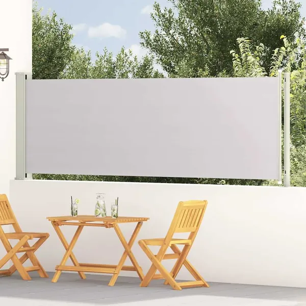 Auvent latéral rétractable de patio 117x600 cm Gris