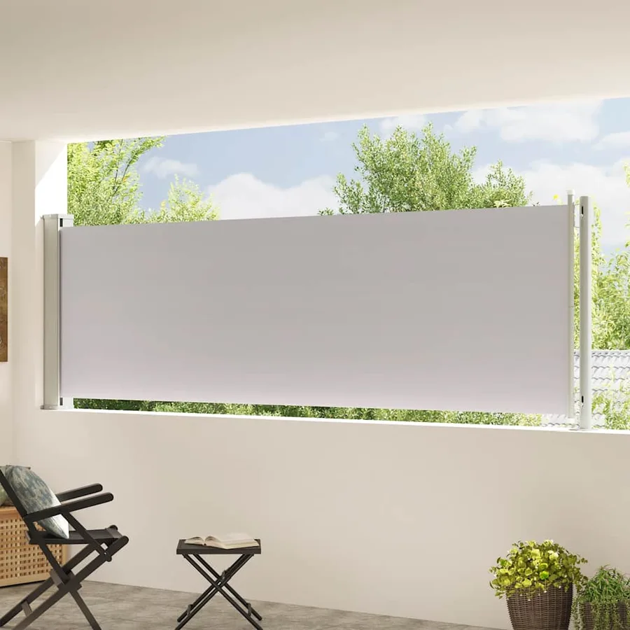 Auvent latéral rétractable de patio 117x600 cm Gris - 3