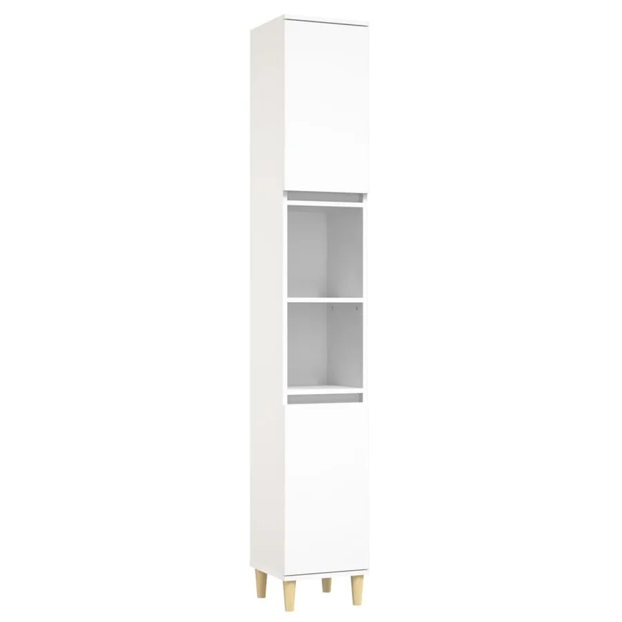 Ensemble de meubles salle de bain 3 pcs blanc bois d'ingénierie - 6