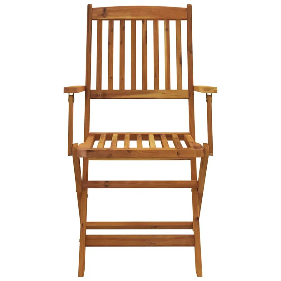 Ensemble à manger d'extérieur pliable 9pcs Bois d'acacia solide - 5
