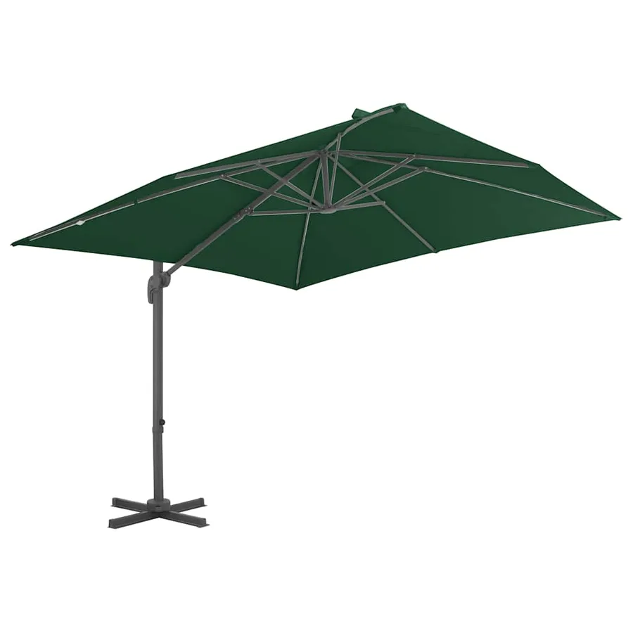 Parasol de jardin avec base portable vert - 3