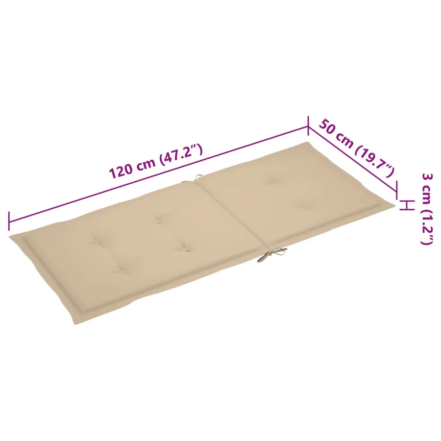 Chaises inclinables de jardin lot de 3 et coussins Bois acacia - 11