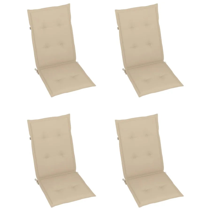 Chaises inclinables de jardin lot de 3 et coussins Bois acacia - 6