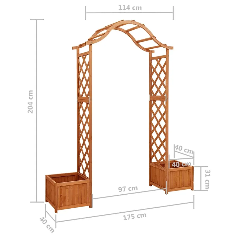 Pergola de jardin avec jardinière Bois pin massif - 7