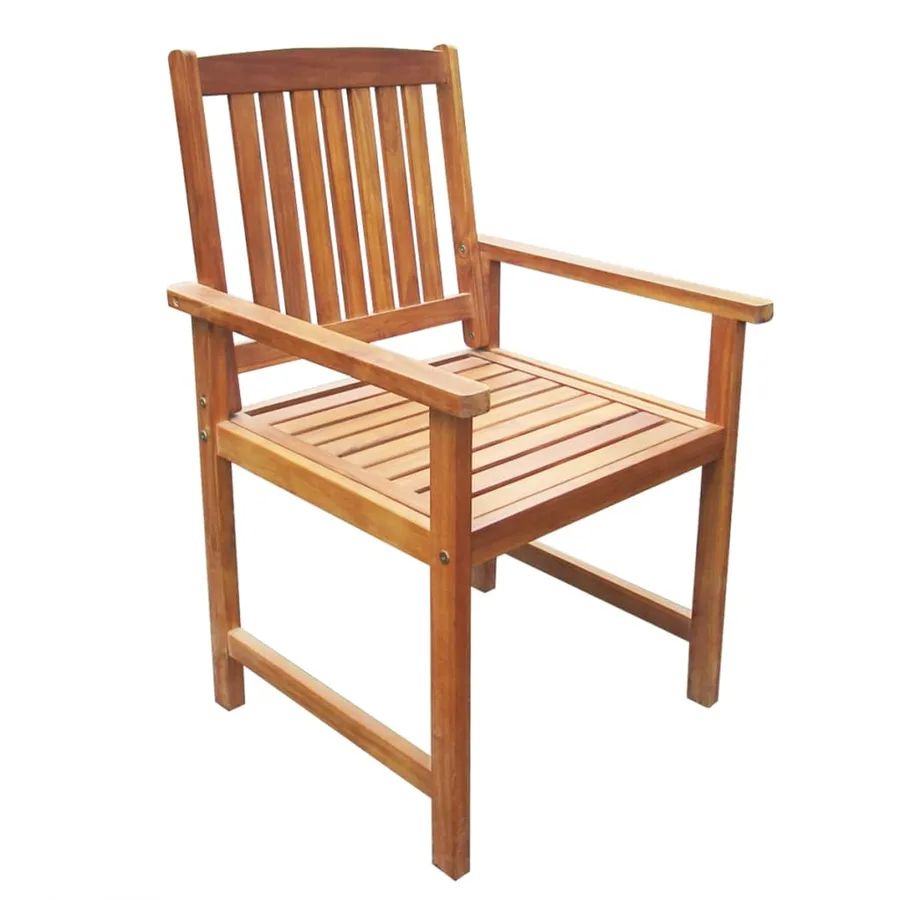 Chaises de jardin lot de 2 Bois d'acacia massif Marron - 2