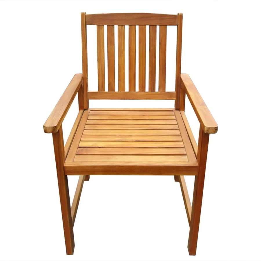 Chaises de jardin lot de 2 Bois d'acacia massif Marron - 3