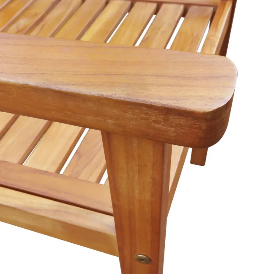 Chaises de jardin lot de 2 Bois d'acacia massif Marron - 5
