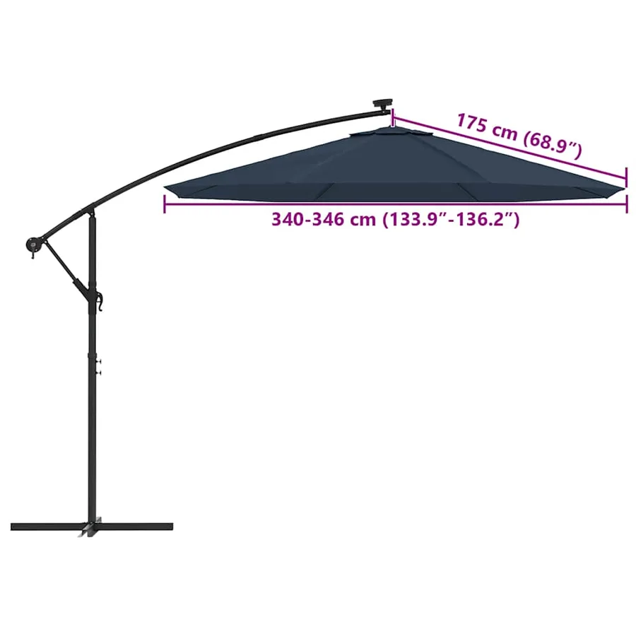 Tissu de remplacement pour parasol déporté Bleu 350 cm - 8