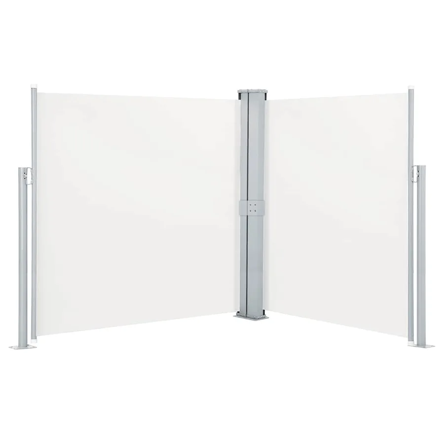 Auvent latéral double rétractable de patio 170x600 cm Crème - 2